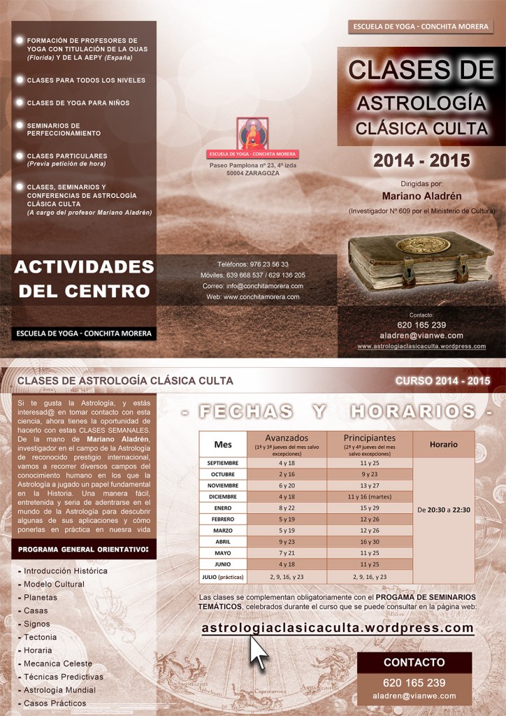 Tríptico Clases de Astrología